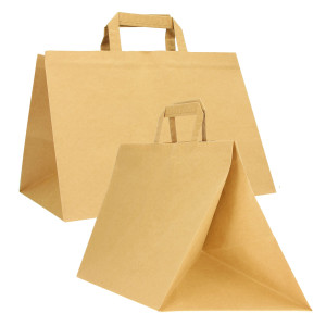 SCATOLA 200 SHOPPERS CARTA CRAFT 32X22X24CM FLAT XLARGE AVANA COD. 072529