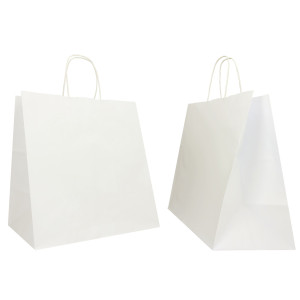 25 SHOPPERS CARTA KRAFT 32X20X33CM TWISTED LARGE BIANCO COD. 072987