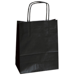 25 SHOPPERS CARTA KRAFT 14X9X20CM TWISTED NERO COD. 078361