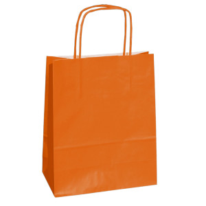 25 SHOPPERS CARTA KRAFT 14X9X20CM TWISTED ARANCIO COD. 079795