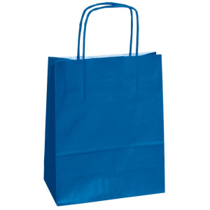 25 SHOPPERS CARTA KRAFT 14X9X20CM TWISTED BLU COD. 079825