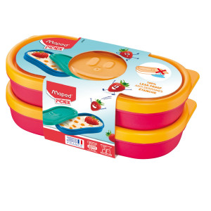 SET 2 SNACK BOX ROSA CORALLO PICNIK CONCEPT MAPED COD. 870901