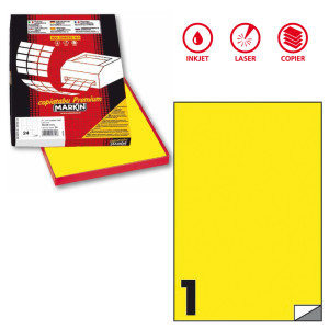 ETICHETTA ADESIVA C/503 GIALLO FLUO 100FG A4 210X297MM (1ET/FG) MARKIN COD. X210C503F-GI