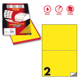 ETICHETTA ADESIVA C/509 GIALLO FLUO 100FG A4 210X148MM (2ET/FG) MARKIN COD. X210C509F-GI