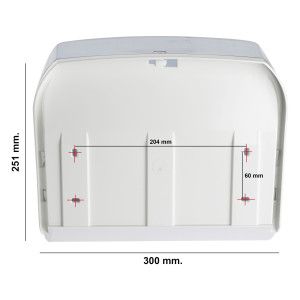 DISPENSER ASCIUGAMANI IN ROTOLO/ FOGLI TRASPARENTE/BIANCO MAR PLAST COD. A60210