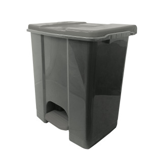 CONTENITORE MOBILE A PEDALE IN PLASTICA RICICLATA ECOCONTI 60LT GRIGIO E GRIGIO COD. 912672