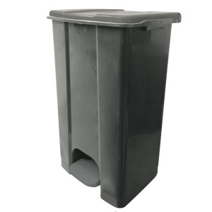 CONTENITORE MOBILE A PEDALE IN PLASTICA RICICLATA ECOCONTI 80LT GRIGIO E GRIGIO COD. 912872