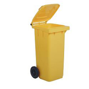 BIDONE CARRELLATO 120LT GIALLO PER RACCOLTA DIFFERENZIATA COD. 1/120/5-GIA