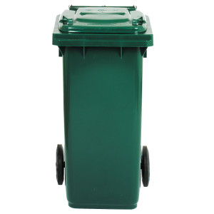 BIDONE CARRELLATO 120LT VERDE SCURO PER RACCOLTA DIFFERENZIATA COD. 1/120/5-VES