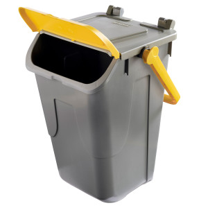 CONTENITORE PORTARIFIUTI ECOLOGY 35LT C/SPORTELLO E MANIGLIONE GIALLO COD. 11/35GRB-GIA