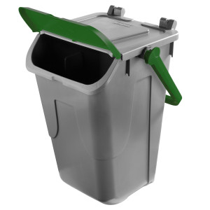 CONTENITORE PORTARIFIUTI ECOLOGY 35LT C/SPORTELLO E MANIGLIONE VERDE COD. 11/35GRB-VES