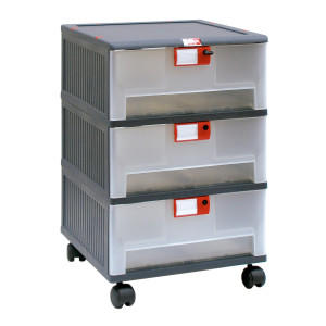 CASSETTIERA IN PP 3 CASSETTI SU RUOTE MOPLA 203R COD. MOP203R.GR