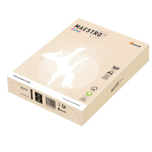 CARTA MAESTRO COLOR A4 210X297MM 160GR 250FG AVORIO/CREMA TENUE CR20 MONDI COD. 7202