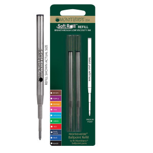 BLISTER 2 REFILL PER SFERA MONTBLANC NERO PUNTA MEDIA COD. J222301