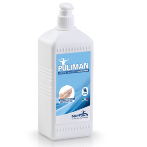 SAPONE LIQUIDO PULIMAN IN FLACONE DA 1000ML CON POMPETTA COD. 00260