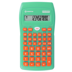 CALCOLATRICE SCIENTIFICA OS 134/10 BECOLOR VERDE ACQUA CON TASTI ARANCIO OSAMA COD. OS 134BC VAM