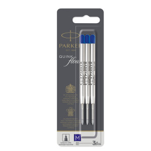 BLISTER 3 REFILL SFERA QUINKFLOW MEDIO BLU PARKER COD. 2119152