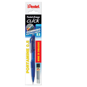 PORTAMINE TWIST-ERASE CLIK 0.5MM+ASTUCCIO 12 MINE 0.5 HB PENTEL COD. 0100503