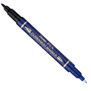 MARCATORE PERMANENTE TWIN TIP DOPPIA PUNTA F/EF BLU PENTEL COD. N75W-CE CONFEZIONE DA 12