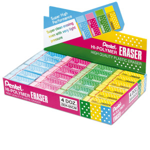 DISPLAY 48 PZ. MINI GOMME HI POLYMER COLORI ASSORTITI PENTEL