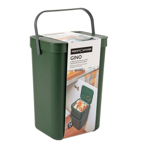 PATTUMIERA GINO PER RIFIUTI ORGANICI VERDE BOSCO 12 LT PERFETTO COD. 29125
