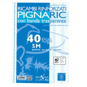 RICAMBI FORATI RINFORZATI A4 5MM 40FG 80GR PIGNARIC COD. 02194595M