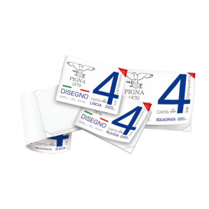 BLOCCO DISEGNO PIGNA2 24X33CM 4 ANGOLI 20FG 110GR RUVIDO COD. 0220014OR CONFEZIONE DA 10