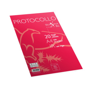 FOGLI PROTOCOLLO A4 QUAXIMA 1RIGO 20FG 80GR PIGNA COD. 02322641R