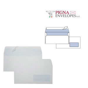 25 BUSTE SILVER90 STRIP FSC  BIANCA INTERNOGRAFATA C/FINESTRA110X230MM90GR PIGNA COD. 0593059AM