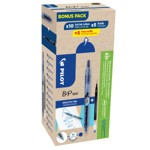 BONUSPACK 10 ROLLER +10 REFILL B2P GEL PUNTA 0.7 MM BLU PILOT COD. 000026