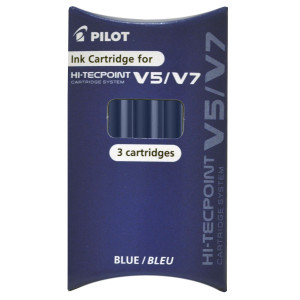 SET 3 REFILL ROLLER HI-TECPOINT V5-V7 RICARICABILE BLU BEGREEN PILOT COD. 040336