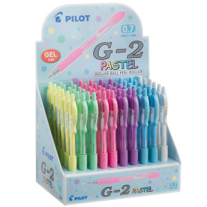 DISPLAY 60PZ ROLLER GEL SCATTO G-2 0,7MM COLORI ASSORTITI PASTEL PILOT COD. Z99735