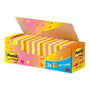 VALUE PACK 21+3 BLOCCO 100FG POST-IT COLORI ASSORTITI 76X76MM 72GR 654-NP24 COD. 7100172223