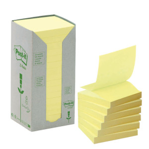 BLOCCO 100FOGLIETTI POST-IT  Z-NOTES GREEN 76X76MM R330-1T GIALLO RICICL.100 COD. 7100172251 CONFEZIONE DA 16