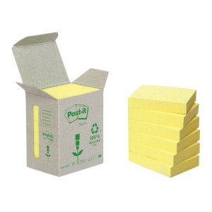 BLOCCO 100FOGLIETTI POST-IT  NOTES GREEN 38X51MM 653-1B GIALLO COD. 7100172254 CONFEZIONE DA 6