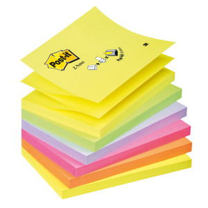 BLOCCO POST-IT  SUPER STICKY Z-NOTES 76X127MM 100FG R350NR ASSORT.NEON COD. 7100172323 CONFEZIONE DA 6