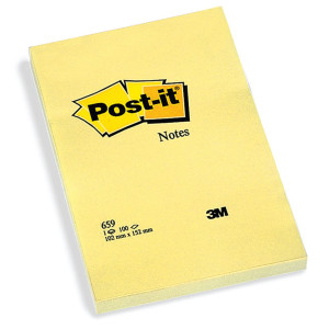 BLOCCO 100FG POST-IT  GIALLO CANARY 102X152MM 659 COD. 7100172752 CONFEZIONE DA 6