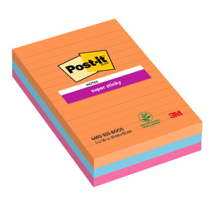 CF. 3PZ BLOCCO 90FG. POST-IT  SUPER STICKY RIGHE 101X152MM 4690-3SS-BOOS BOOST COD. 7100234212
