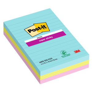 CF. 3PZ BLOCCO 90FG. POST-IT  SUPER STICKY RIGHE 101X152MM 4690-SS3COS COSMIC COD. 7100234251