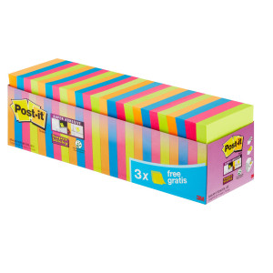 VALUE PACK 21+3 BLOCCO 90FG POST-IT SUPER STICKY COLORI ASSORTITI 76X76MM COD. 7100234515
