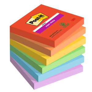CF. 6PZ BLOCCO 90FOGLIETTI POST-IT SUPER STICKY 76X76MM 654-6SS-PLAY PLAYFUL COD. 7100258795