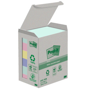 CF. 6PZ BLOCCO 100FG. POST-IT  NOTES GREEN 38X51MM 653-1GB NATURAL COD. 7100259445