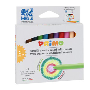ASTUCCIO 12 PASTELLI A CERA D9MM X 85MM PRIMO COD. 0502PC12AD