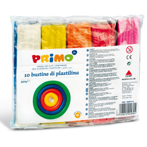 PANETTO PLASTILINA 10 COLORI DA 55GR PRIMO COD. 269PP10