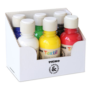 BOX 6 COLORI ASSORTITI 125ML PER TESSUTI PRIMO COD. 410TX125ASS