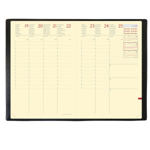 AGENDA SETTIMANALE MINISTRO PRESTIGE 16X24CM SILK NERO 2022 QUO VADIS