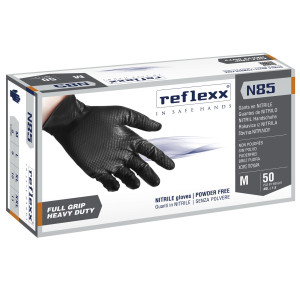 CONF 50 GUANTI IN NITRILE N85 NERO TG XXL ULTRA RESISTENTI REFLEXX COD. N85B/XXL(11)