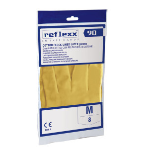 COPPIA DI GUANTI IN LATTICE FELPATO R90 TG. XL GIALLO REFLEXX COD. R90/XL