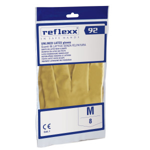 COPPIA DI GUANTI IN LATTICE NON FELPATO R92 TG. L GIALLO REFLEXX COD. R92/L