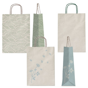 ESPOSITORE 100 SHOPPER CARTA ERBA FORMATI ASSORTITI SADOCH COD. SCNEBBERB